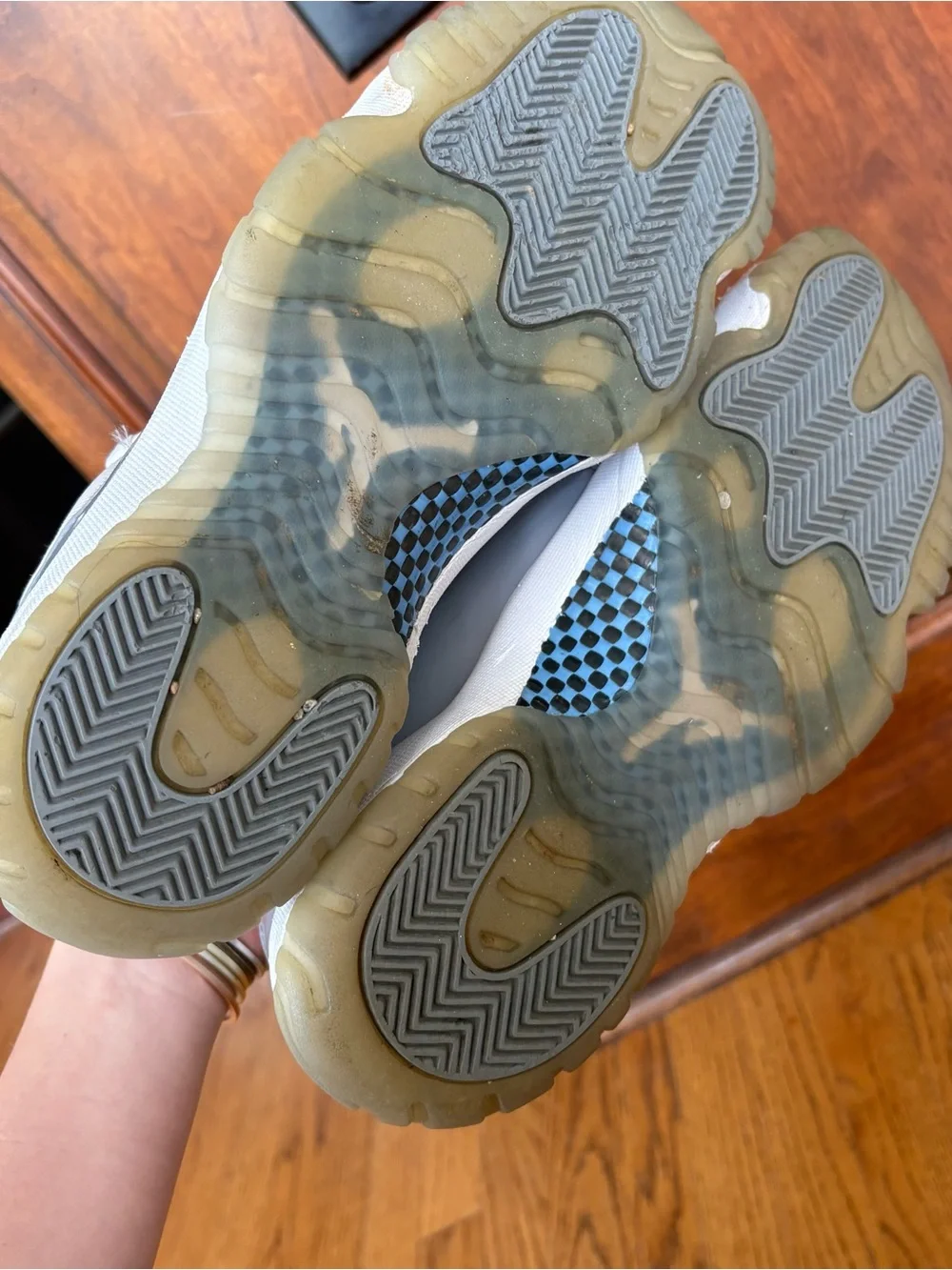 Jordan Gray and White Shoe Tag Close-Up